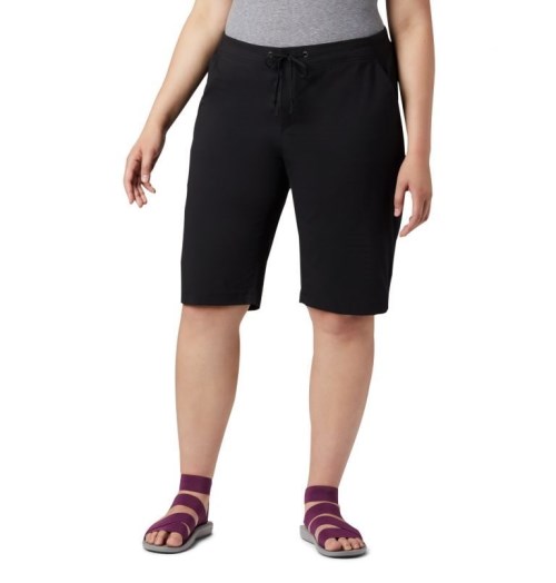 Women's Columbia Anytime Outdoor Long Shorts Black | Plus Size CA-E436C